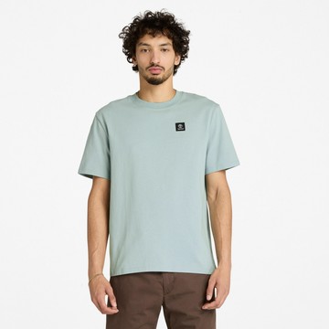 Timberland 男款藍銀色徽章LOGO短袖T恤｜A42P5EYM