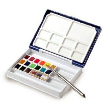 日本HOLBEIN好賓 Artists 藝術家級18色塊狀水彩盒裝組*PN694【APP滿額下單10%點數(單一帳號最高5000點)】1/31止