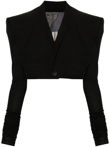 Rick Owens - Cobra Micro Tatlin cropped blazer - women - Cotton/Buffalo Horn/Organic Silk - 40 - Black