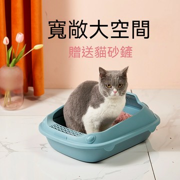 大號貓廁所 貓砂盆 貓便盆 貓厠所 防濺貓咪廁所 寵物便盆 貓尿盆 貓咪用品 全半封閉式貓廁所 寵物用品 大號貓咪便盆