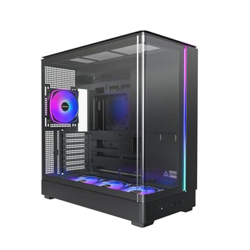MONTECH 君主 KING 45 PRO 黑 全景機殼 (ATX/內建風扇底3後1/曲面玻璃/斜角風扇)