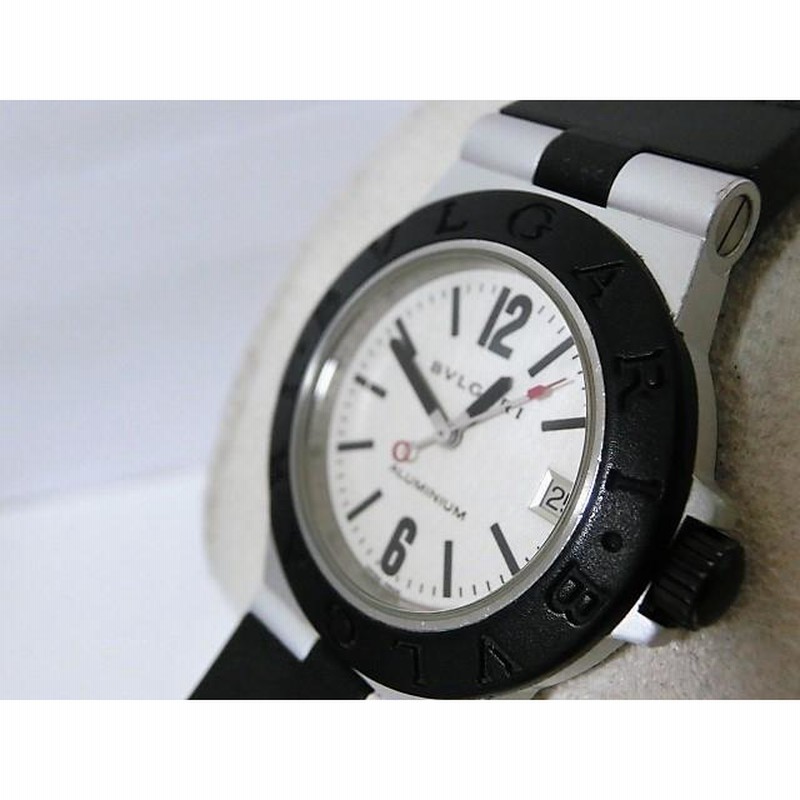 ブルガリ アルミニウム AL32A ボーイズ 腕時計 デイト ラバー クォーツ