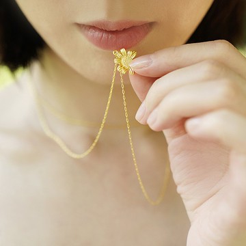 FOREST LETTER 洋甘菊花朵系列雙層項鏈 S925銀