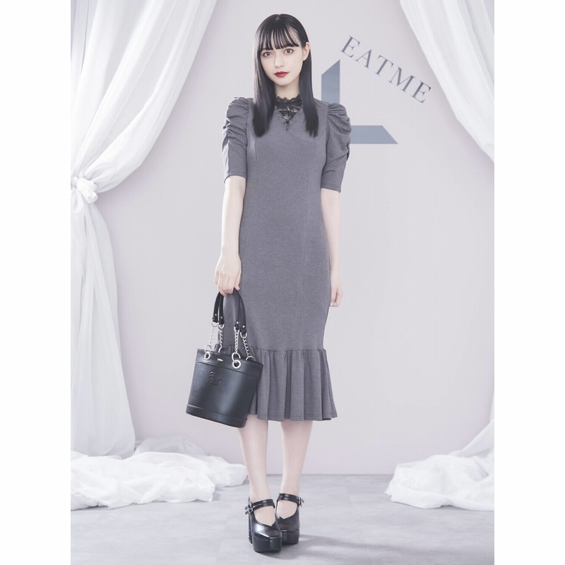 公式 Eatme イートミー Frontレースアップリブワンピース 通販 Lineポイント最大get Lineショッピング