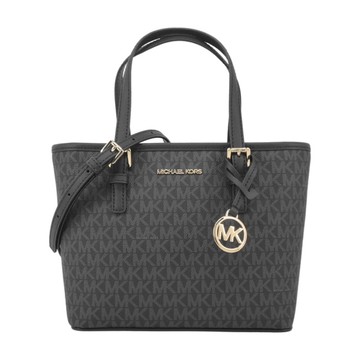 MICHAEL KORS JET SET滿版手提斜背迷你托特兩用包-黑35T9GTVT0B-09
