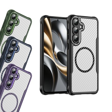 RUGGED SHIELD 領先Pro 三星 Galaxy S25 FE 鋁合金鏡頭框 碳纖紋磁吸防摔殼 手機殼