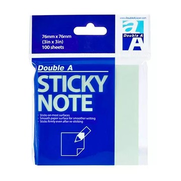 Double A 可再貼便條紙 76mm x 76mm  粉綠色  100張  1包