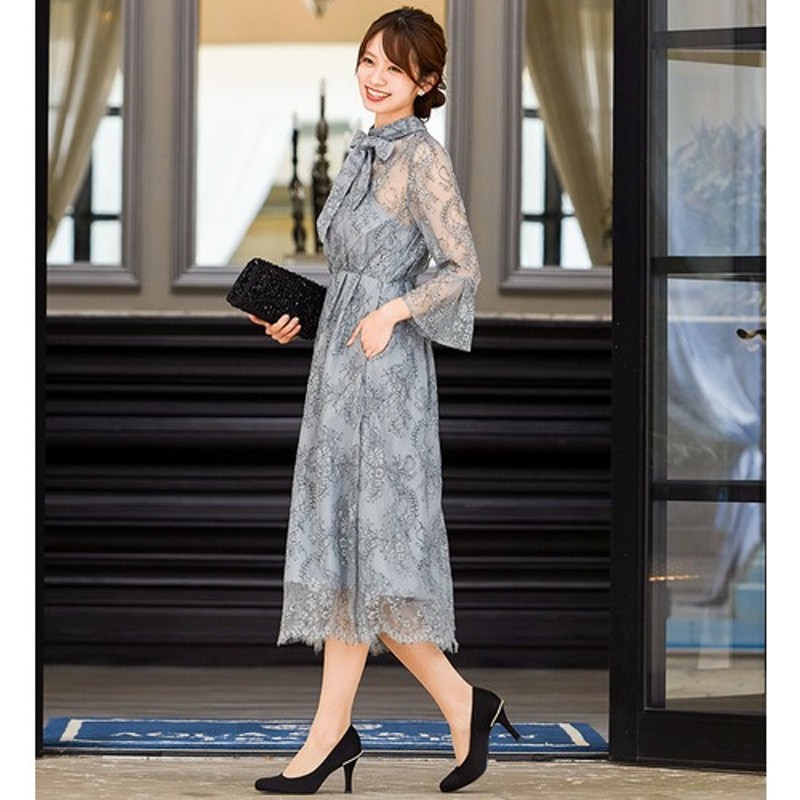 Fashion Letter 結婚式 ワンピース パーティードレス 大きいサイズ 小さいサイズ ロング 袖あり 春 夏 秋 冬 パーティドレス 二次会 2次会 レース 成人式 同窓会 体型カバー 服装 入学式 卒業式 マタニティー 他と被らない 代 30代 40代 50代 母 ママドレス 大きいサイズ