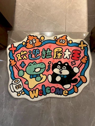 歡迎廁所大王 仿羊絨 硅藻土地墊