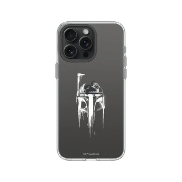 iPhone 15 Pro Max Clear 透明 - 迪士尼-星際大戰 Star Wars - 波巴費特-噴漆白