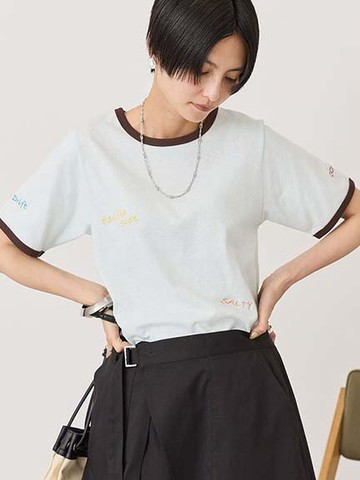 刺繡Logo撞色圓領T恤(0H001644500) - AMERICAN HOLIC