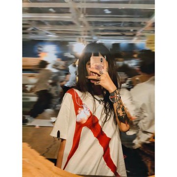 不作惡「義體之心」數碼印賽博朋克機能風寬松街頭圓領拼接Tee夏