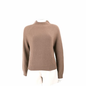 MAX MARA-’S Max Mara INES 喀什米爾棕色坑條羊絨針織衫 毛衣