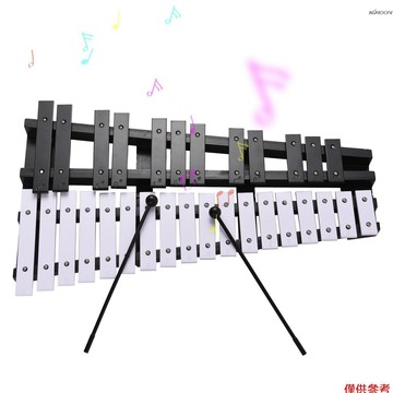 30音可摺疊鋁板琴 木製琴體 5mm厚度鋁琴片 帶琴包 亮黑白鍵