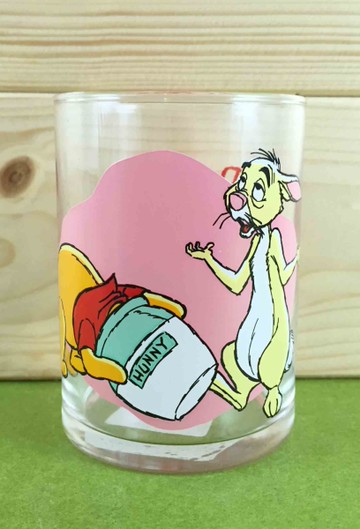 【震撼精品百貨】Winnie the Pooh 小熊維尼~玻璃杯-粉兔子