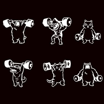 反光屋FKW 舉重 健身 反光貼紙 車貼 防水貼紙 啞鈴 槓鈴 槓片 熊 貓 鯊魚 鱷魚 簍空無底 機車貼紙 汽車貼紙