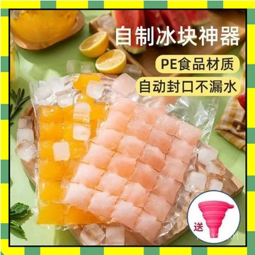 ✨隔日到貨✨ 一次性冰格袋 一組10入 製冰袋 自封口冰格袋 可撕式冰袋 冰塊模具 密封透明製冰袋 家用冰塊模具