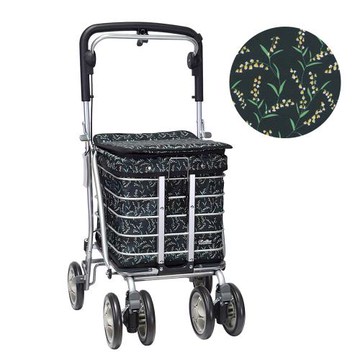 【Rollker羅克】保溫保冷 購物車 折疊推車 購物推車 買菜車 手推車  步行輔助車 銀髮族(NO.68-風鈴綠葉)