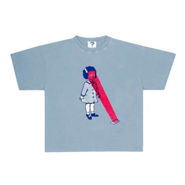 250克全棉！美式藝術插畫個性印花vintage獨特短袖T恤復古寬松TEE