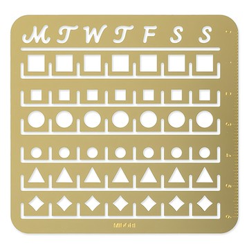 日本 MIDORI 月曆模板月間 L_49101 黃銅色 6cm 手帳裝飾  1個