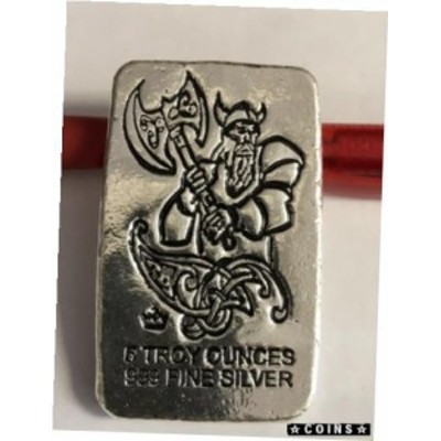 アンティークコイン 5 oz. 999 Fine Silver Bar Viking Battle Axe