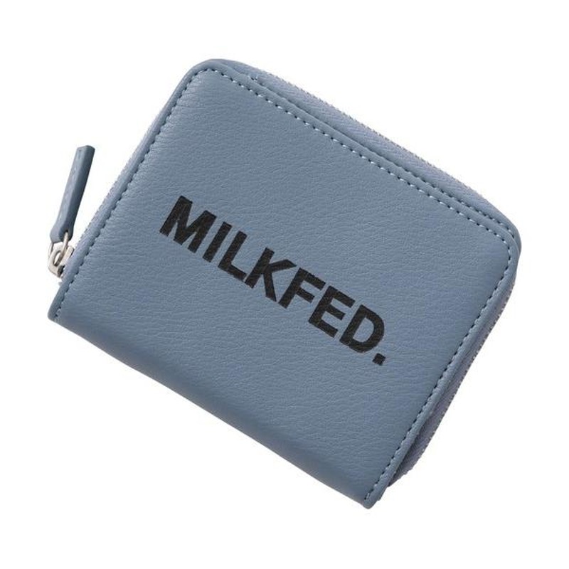 財布 二つ折り ミルクフェド 白 黒 MILKFED FAUX LEATHER WALLET