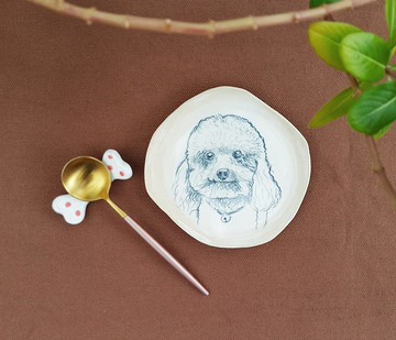 【客製化禮物】InjoyPet 寵物客製-手繪陶瓷盤 4吋手捏不規則盤