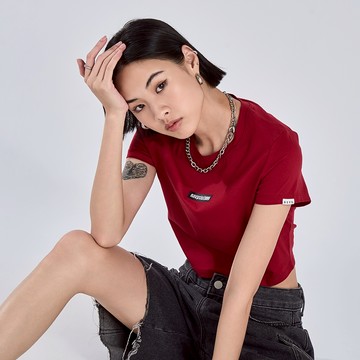 CACO-速度感文字短T‧情侶款(三色)-女【J2NA036】