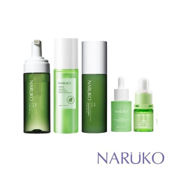 【NARUKO牛爾】茶樹三酸AI基礎護理組(洗卸慕斯+AI水+調理乳+三酸精華30ml+AI美白安瓶)
