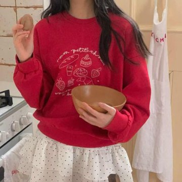 正韓女上衣 刷毛長袖T恤FIE1157-創翊韓都