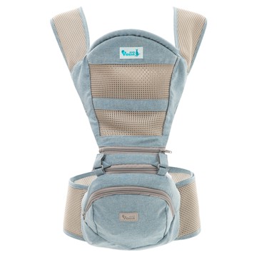 YODA 優的寶貝 儲物座椅式揹帶 透氣款 適用於3-36個月寶寶  腰圍75~114cm  碧湖藍