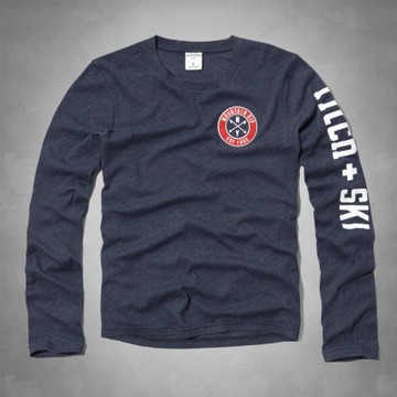 零碼出清 AF a&f Abercrombie & Fitch 長袖 小孩T 深藍 228