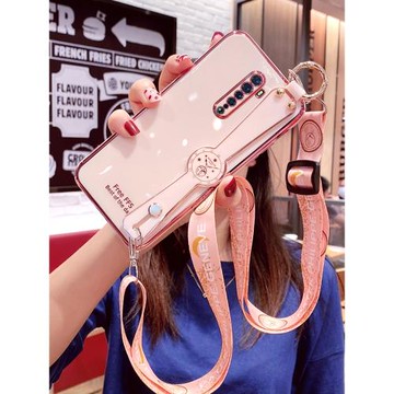 適用opporeno2手機殼reno2z腕帶保護oppo硅膠套opporenoz2全包防摔opopreno軟殼ooporeno女0pp0個性網紅掛繩