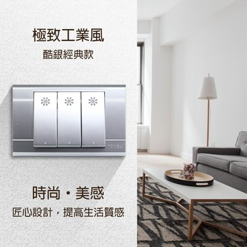 朝日電工 p-tl-3bs 酷銀大型夜光三開關組