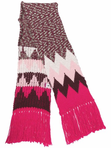 Missoni - chevron-knit wool-blend scarf - women - Acrylic/Wool/Polyester - One Size - Pink