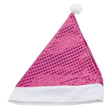 摩達客 耶誕派對夢幻聖誕帽  粉紅亮片  1個  帽圍約58cm / 帽高約38cm