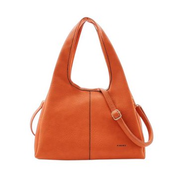 FIRANO-字母LOGO皮革側/斜背兩用包(深橘色)