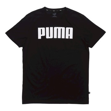 PUMA Alphabet Logo Printing Round Neck Short Sleeve Black