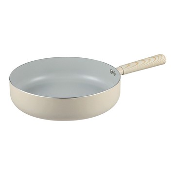 BLACK HAMMER 北歐木紋導磁不沾深煎鍋 28cm 省時節能 適用於各種爐具 輕量設計 清洗方便省力 防燙把手 握感舒適 使用更安心  1個