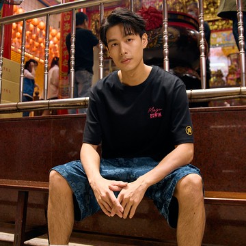 EDWIN｜白沙屯｜男裝｜白沙屯粉紅超跑吸濕排汗短袖T恤