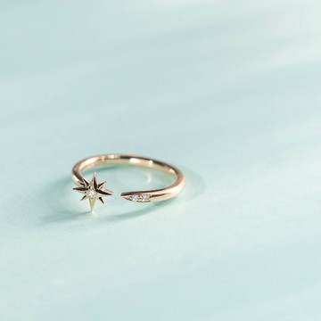 K14PG×鑽石0.017克拉/天狼星-戒指-