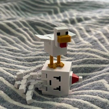 臺灣-出貨🔥【新款熱銷】新品3D打印Minecraft我的世界白羽鷄可動鑰匙扣玩具桌麵擺件 VVUO