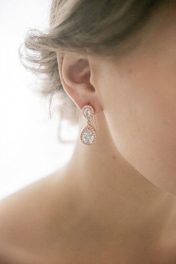 水滴鋯石婚禮耳環 091