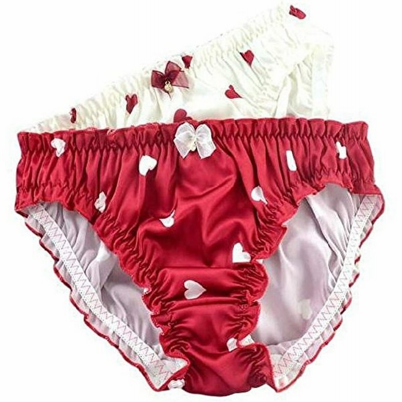 レディース サテン シフォン フリル 苺 プリント いちご パンツ レギュラーショーツ 紐パン パンティー 2枚セット ハートa L 通販 Lineポイント最大0 5 Get Lineショッピング