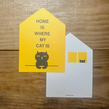 HOME IS WHERE MY CAT IS 喵家就是我家明信片