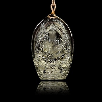 【正佳珠寶】黃水晶 超頂級極淨黃晶 地藏王菩薩 40.2g 黃水晶