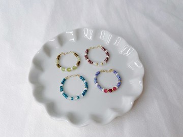 小水晶系列戒指 || 串珠鍊戒 水晶戒指 日系串珠 鍊戒 戒指