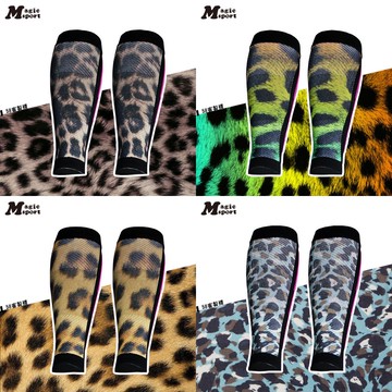 【壓力護脛腿套】JG-024 豹紋｜台灣製 壓縮腿套 跑步腿套 分段加壓運動小腿套 腿套