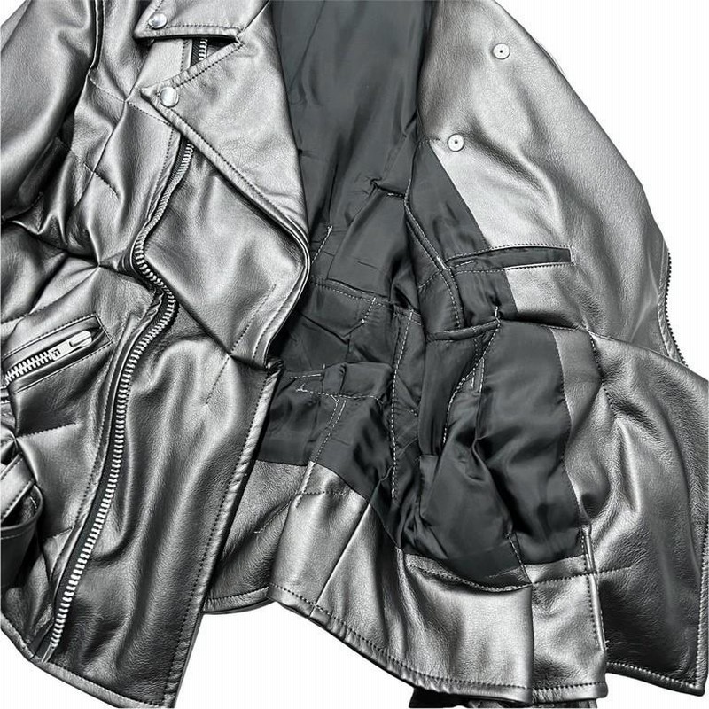 COMME des GARCONS HOMME PLUS 【men2117I】 21SS SYNTHETIC LEATHER BIKER JACKET  フェイクレザー変形ダブルライダースジャケット AR | LINEブランドカタログ