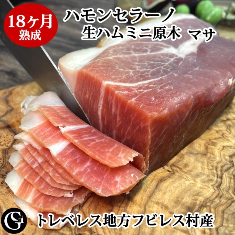 生ハム原木クッション① 18ヶ月熟成ハモンセラーノ 生ハムミニ原木（ミニブロック・マサ